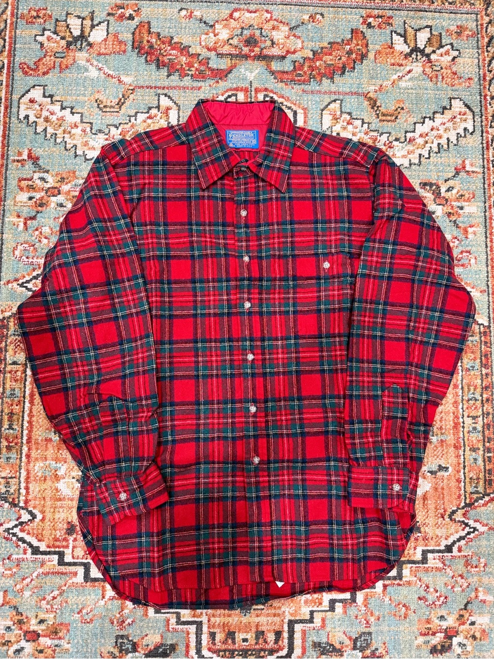 Vintage Pendleton Royal Tartan Wool Shirt Made in USA